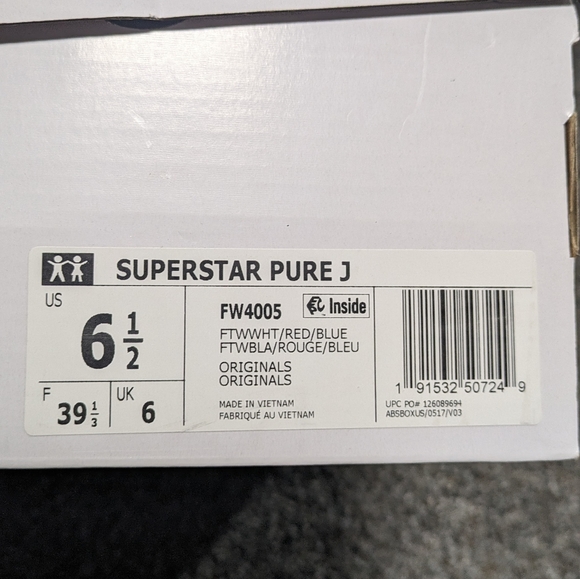 NWT Adidas fw4005 Superstar Pure J's - Picture 5 of 7